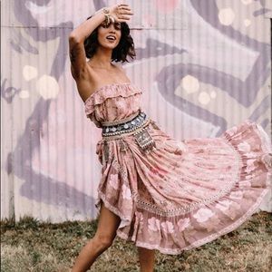 Spell 🌸 Wild Bloom Strappy Dress Blush🌸 S BNWT